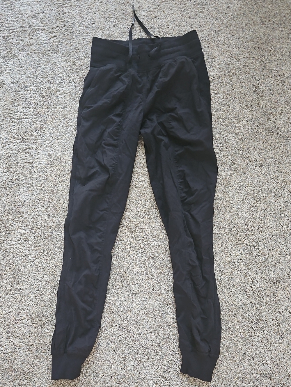 Lulu Black Athletic Jogger Pants - Drawstring Waist